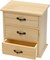 2 Pack Wooden box with 3 Mini Drawers for Jewellery,Unfinished Wood Surface Box, Small Wooden Organizer Storage Box for Arts Crafts DIY Project